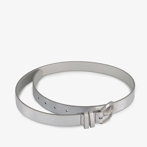 Dames riem metallic zilver