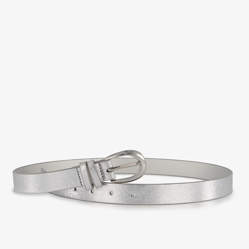Dames riem metallic zilver