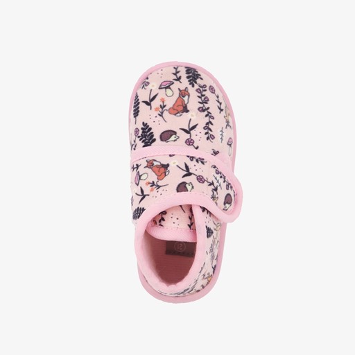 Kinder pantoffels met herfst print roze