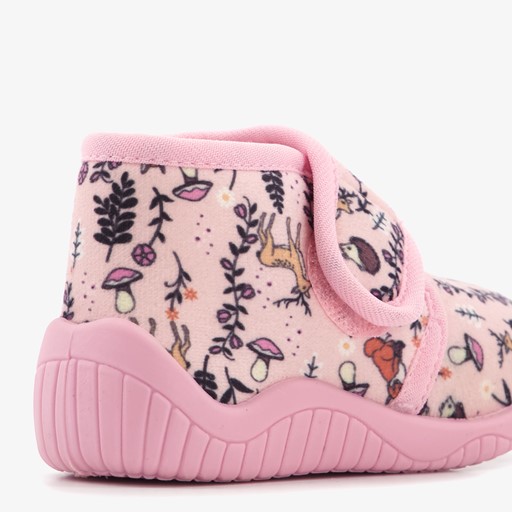 Kinder pantoffels met herfst print roze
