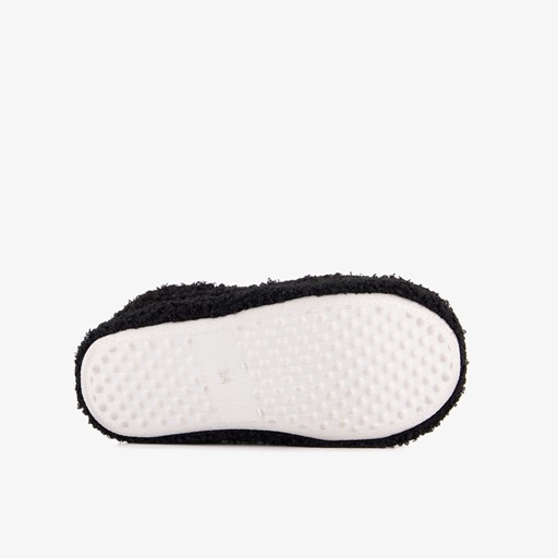 Kinder teddy pantoffels zwart