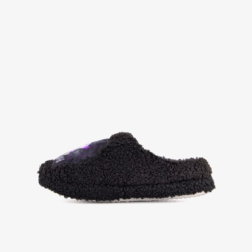 Kinder teddy pantoffels zwart