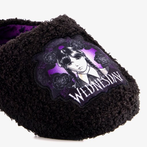 Kinder teddy pantoffels zwart