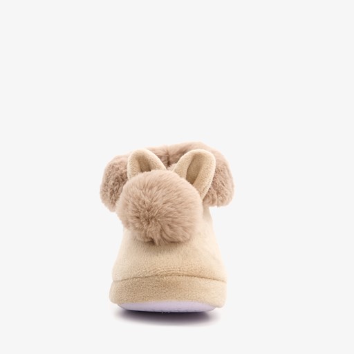 Kinder pantoffels konijn beige