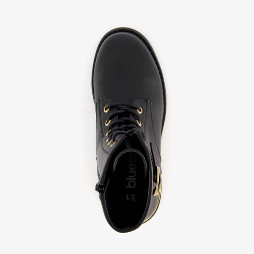 Meisjes veterboots met gesp zwart