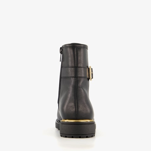 Meisjes veterboots met gesp zwart