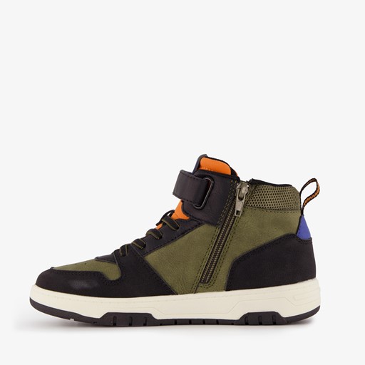 Hoge jongens sneakers legergroen