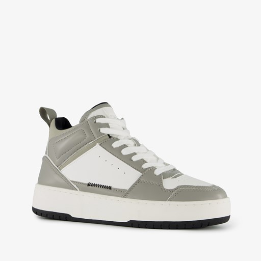 Hoge dames sneakers grijs wit