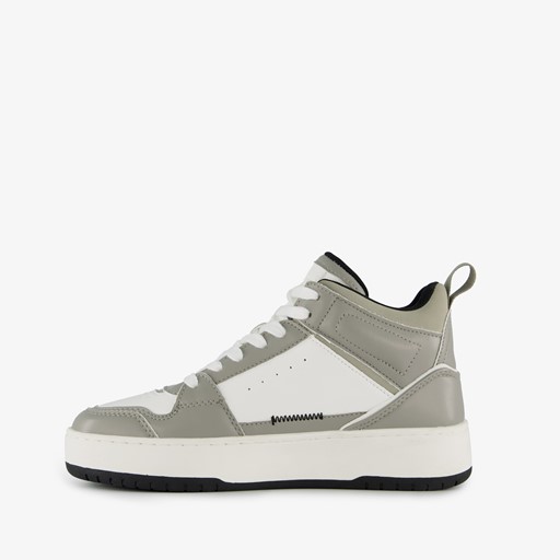 Hoge dames sneakers grijs wit