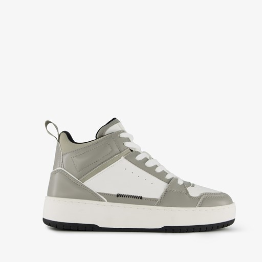 Hoge dames sneakers grijs wit
