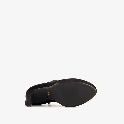 Dames enkellaarsjes met hoge hak zwart