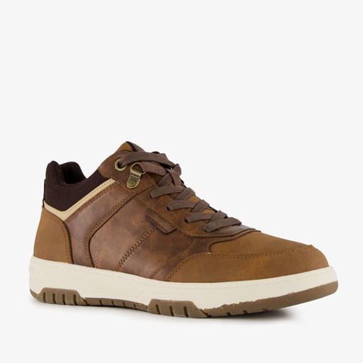 Hoge heren sneakers cognac