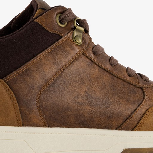 Hoge heren sneakers cognac
