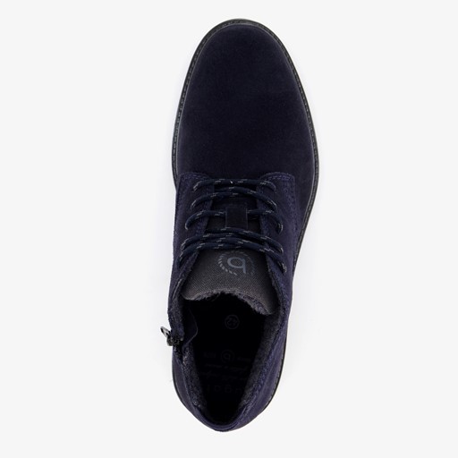 Hoge suede heren veterschoenen blauw