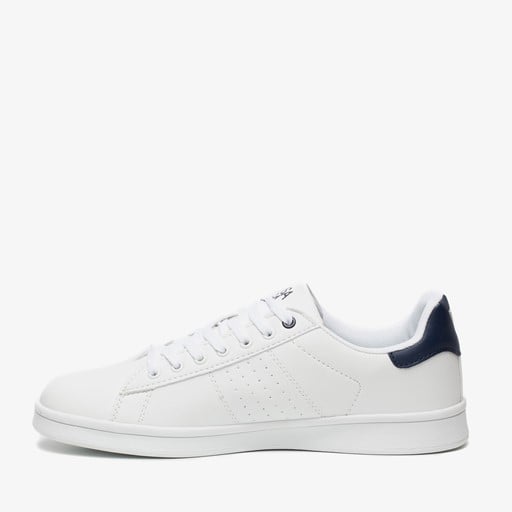 Heren sneakers wit met blauw detail