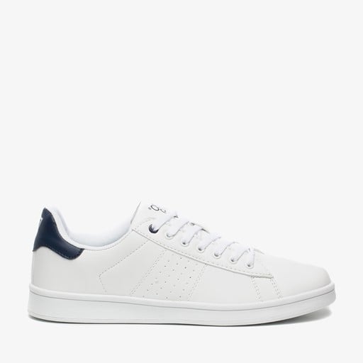 Heren sneakers wit met blauw detail