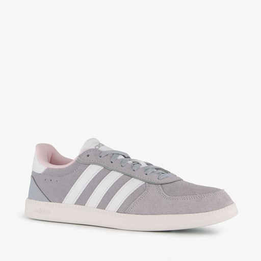 Breaknet suède dames sneakers grijs wit