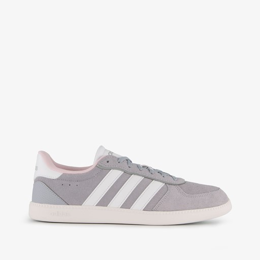 Breaknet suède dames sneakers grijs wit