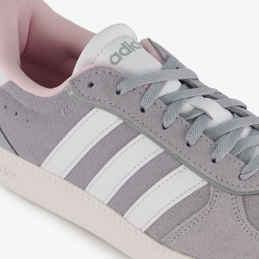 Breaknet suède dames sneakers grijs wit