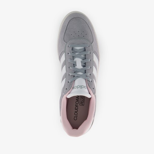 Breaknet suède dames sneakers grijs wit