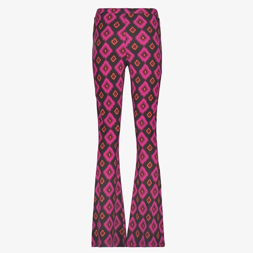Dames flared broek met grafische print