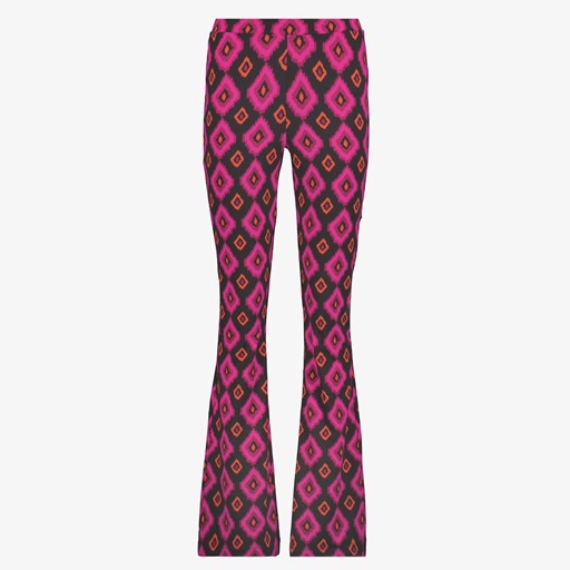 Dames flared broek met grafische print