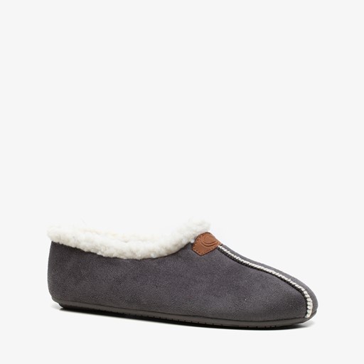 Gevoerde dames pantoffels grijs
