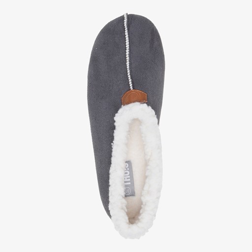 Gevoerde dames pantoffels grijs