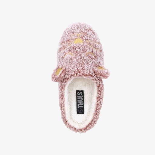 Dames pantoffels roze kat