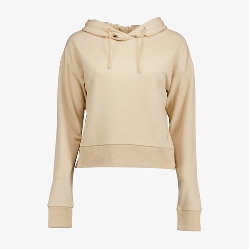 Cropped dames hoodie beige