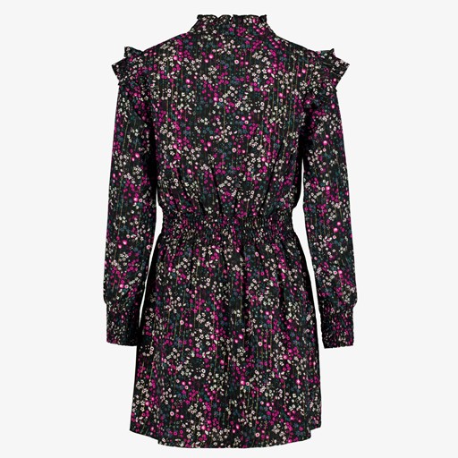 Meisjes jurk met bloemenprint paars