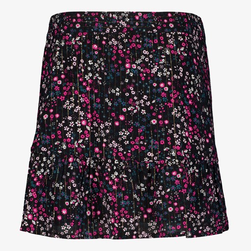 Meisjes rok met bloemenprint paars