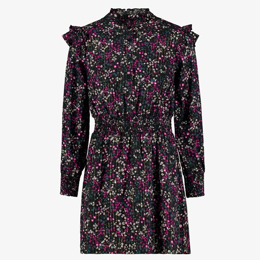 Meisjes jurk met bloemenprint paars