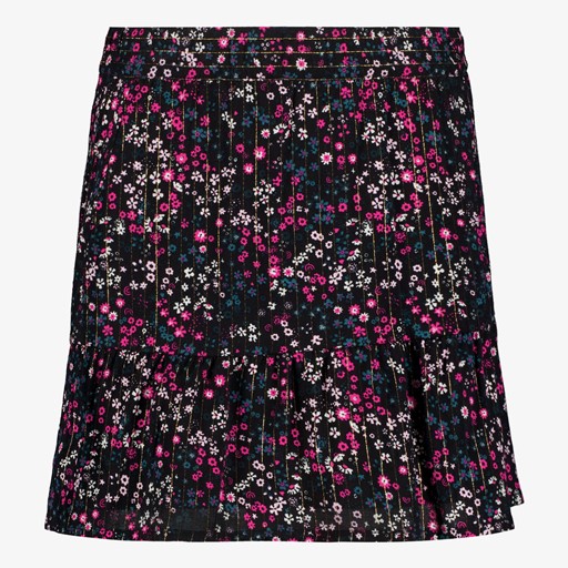 Meisjes rok met bloemenprint paars