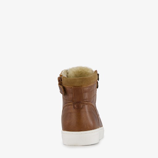 Gevoerde leren jongens veterboots cognac