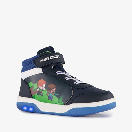 Hoge jongens sneakers met lichtjes blauw