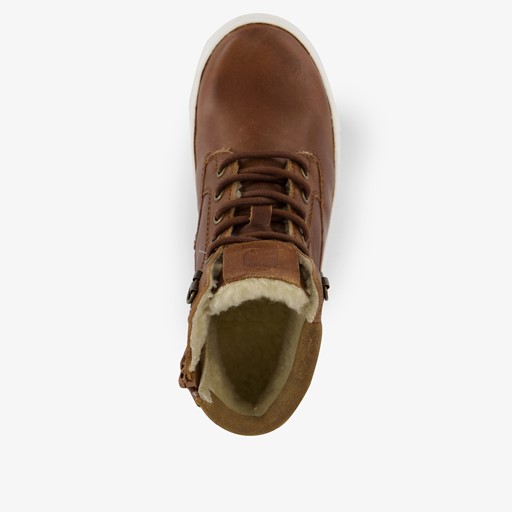 Gevoerde leren jongens veterboots cognac
