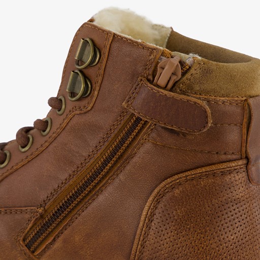 Gevoerde leren jongens veterboots cognac