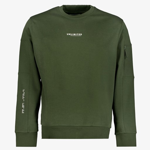 Heren sweater met rits groen