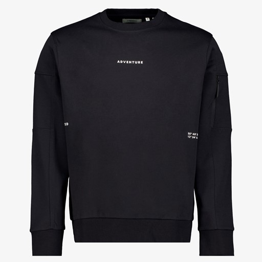 Heren sweater met rits zwart