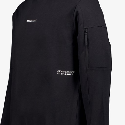 Heren sweater met rits zwart