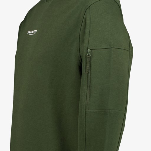 Heren sweater met rits groen