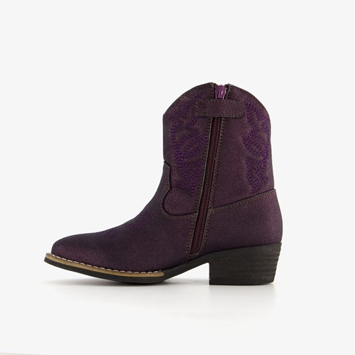 Meisjes western enkellaarsjes paars