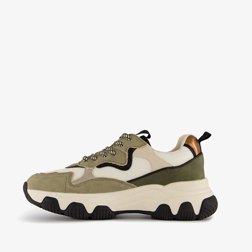 Dames dad sneakers kaki groen