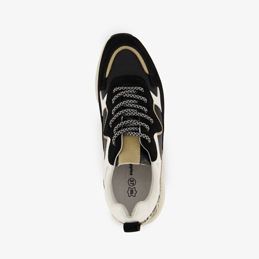 Leren dames dad sneakers zebraprint