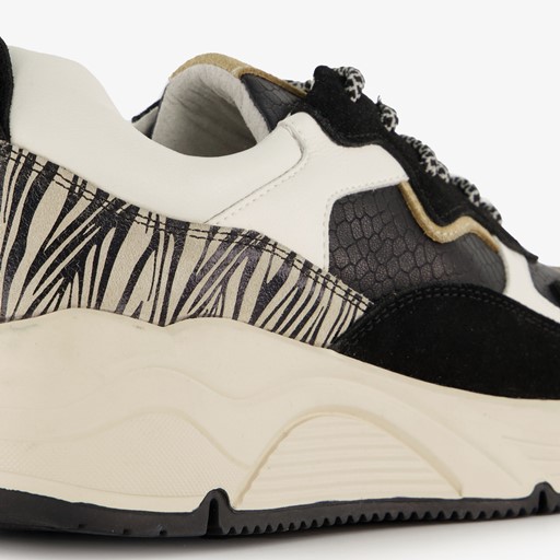 Leren dames dad sneakers zebraprint