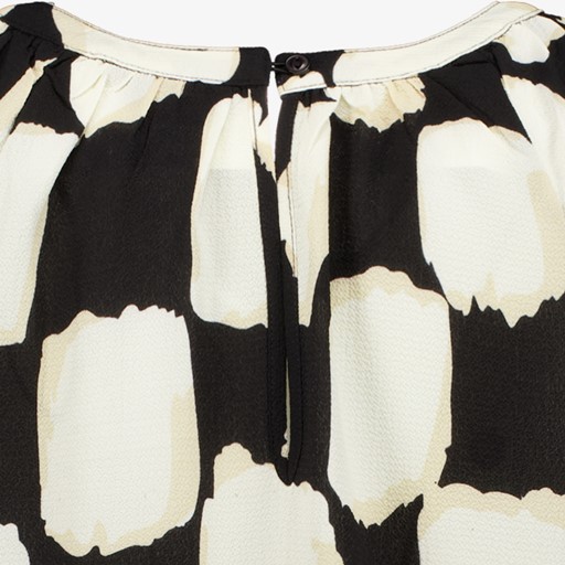Dames blouse met print zwart wit