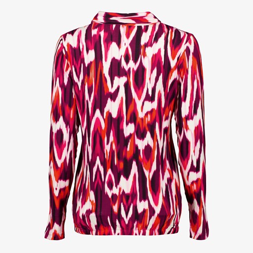 Dames blouse met print rood paars