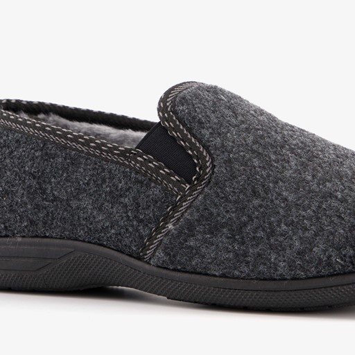 Gevoerde heren pantoffels grijs