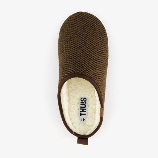 Heren instap pantoffels bruin